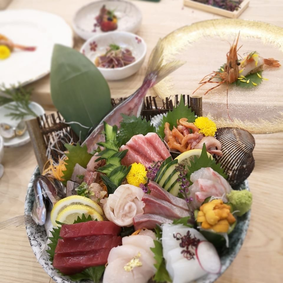 An assorted sashimi platter